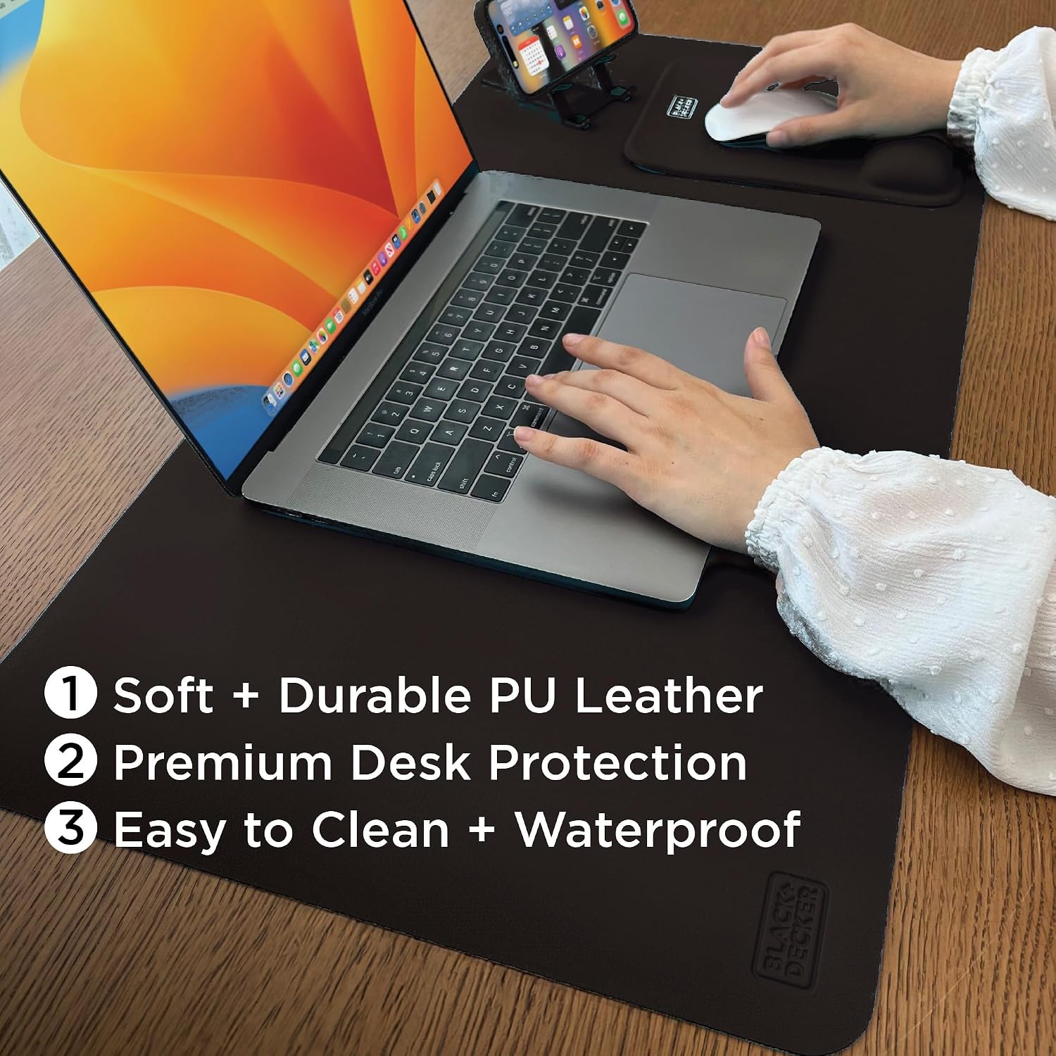 Faux Leather Desk Mat for Keyb - Gaming Office Accessories review and price