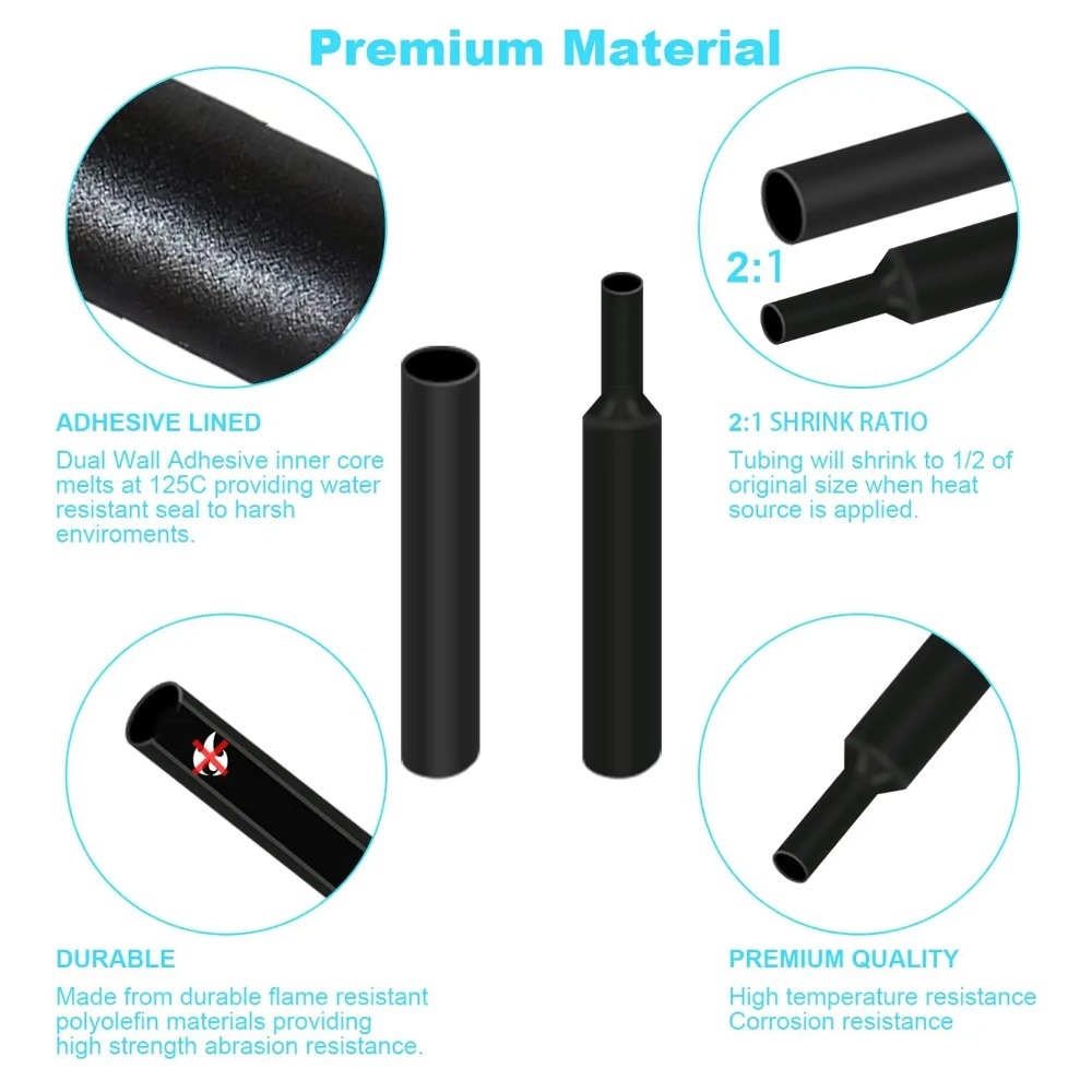 Black Heat Shrink Tube Waterpr - Sleeved Cable Kit review and price