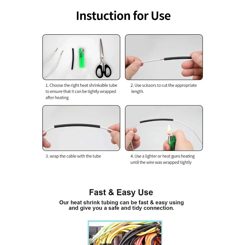 Black Heat Shrink Tube Waterpr - Sleeved Cable Kit review and price