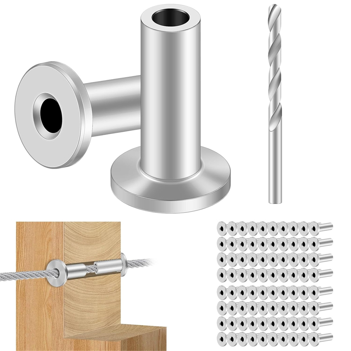 New 80PCS Stainless Steel Prot - Sleeved Cable Kit review and price